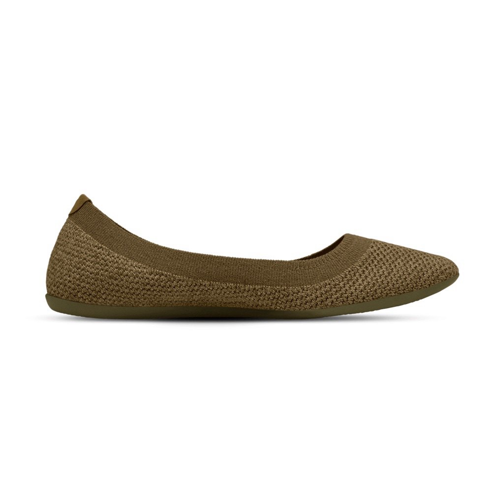 Allbirds Women\'s Flats Dark Olive - Tree Breezers - 39542VDFA